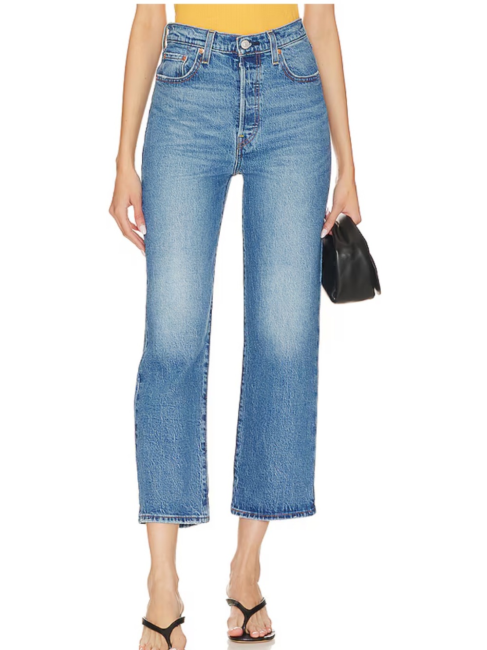 Levi’s Women’s High-Rise Straight Ankle Jeans in Light Blue